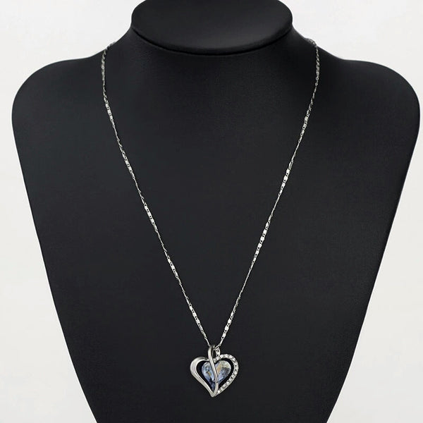 Neoglory Austria Crystal & Rhinestone Long Charm Necklace Romantic Love Heart Style