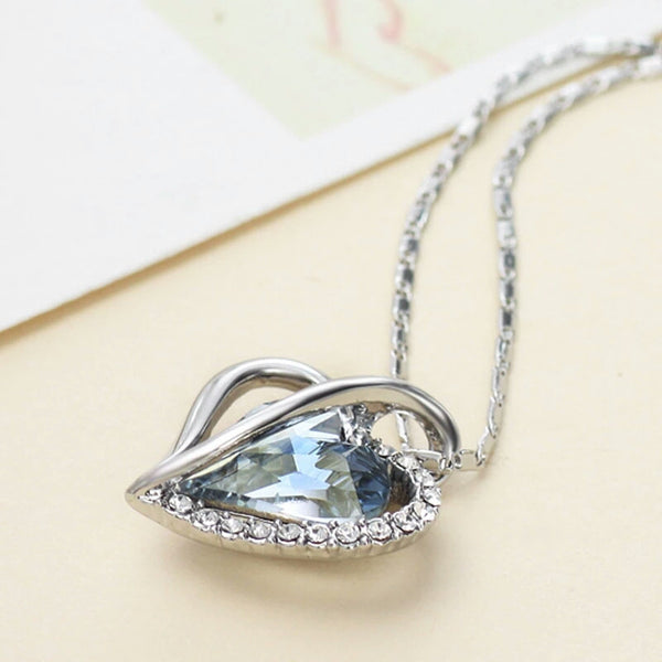 Neoglory Austria Crystal & Rhinestone Long Charm Necklace Romantic Love Heart Style