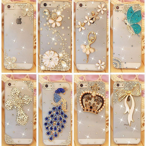 Rhinestone Case Cover For Apple Iphone 5 5S 4 4S se Iphone 6 6S Plus 7 7Plus ,Crystal Diamond Hard Back Mobile phone Case Cover