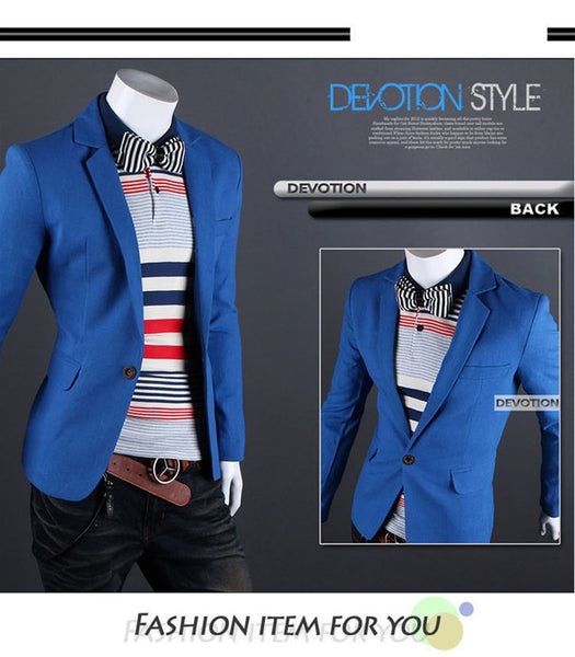 2017 New Arrival Single Button Leisure Blazers Men Male Fashion Slim Fit Casual Men Suit  Solid Blazer Dress Clothing  6 Colors