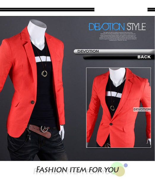 2017 New Arrival Single Button Leisure Blazers Men Male Fashion Slim Fit Casual Men Suit  Solid Blazer Dress Clothing  6 Colors