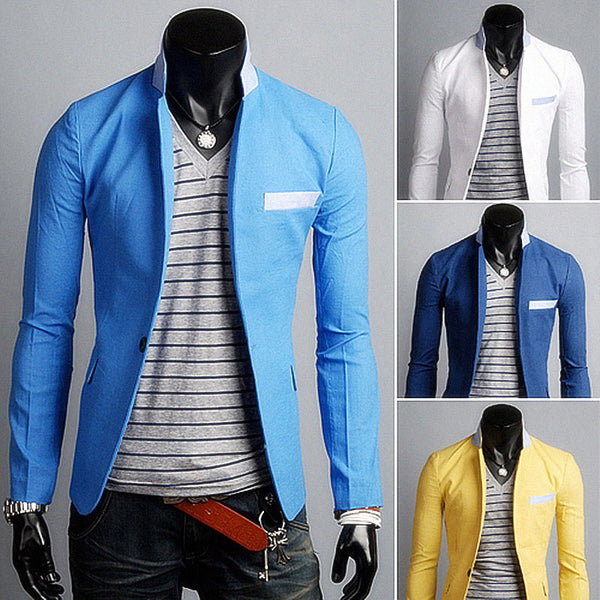 2017 New Arrival Single Button Leisure Blazers Men Male Fashion Slim Fit Casual Suit Blazer Clothing Solid Blazer Men 4 Colors