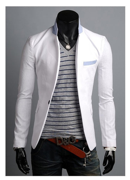 2017 New Arrival Single Button Leisure Blazers Men Male Fashion Slim Fit Casual Suit Blazer Clothing Solid Blazer Men 4 Colors