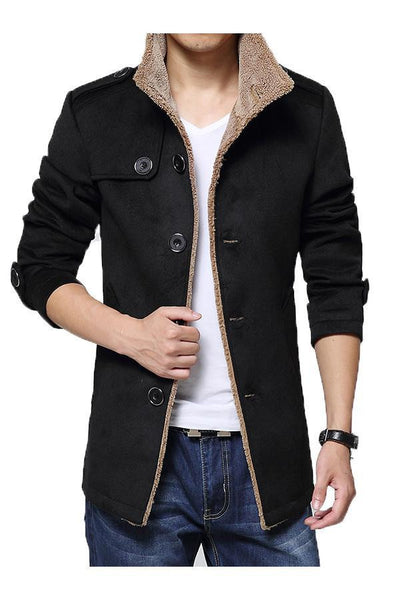 2017 New Arrival Trench Coat Men Casual Slim Fit Jacket Autumn Winter Fur Collar Windbreaker Jackets and Coats Men Plus Size 4XL