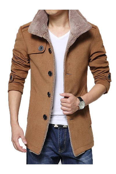 2017 New Arrival Trench Coat Men Casual Slim Fit Jacket Autumn Winter Fur Collar Windbreaker Jackets and Coats Men Plus Size 4XL