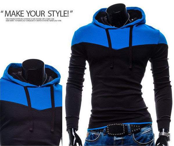 2017 New Arrival Fashion Men's Hoodies Patchwork Two Colors Napping Casual Men's Sweatshirts Hooded Collar Men Coats 6 Colors