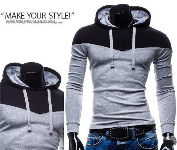2017 New Arrival Fashion Men's Hoodies Patchwork Two Colors Napping Casual Men's Sweatshirts Hooded Collar Men Coats 6 Colors