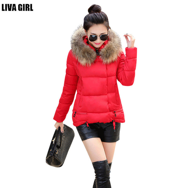 2017 new winter women jacket A-line down coat fur collar thicken outwear women hooded wadded coat