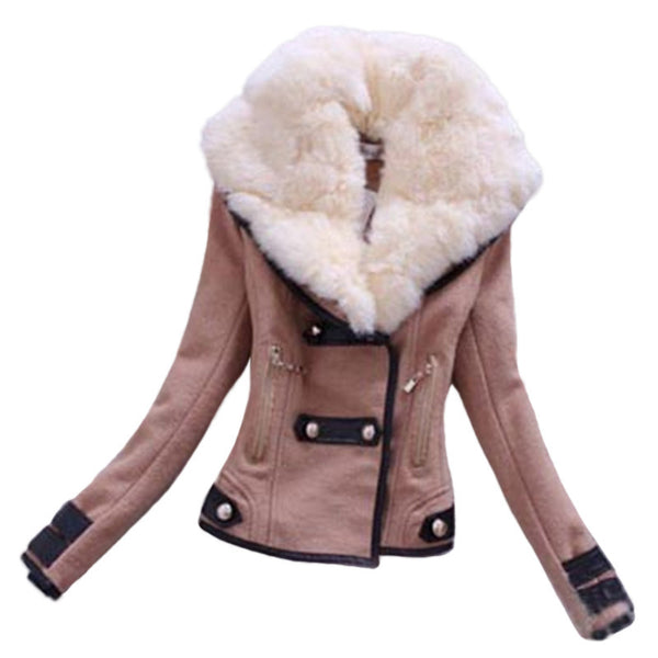 2017 Winter Jacket Women High Quality Short Coat Jackets With Fur Collar Full Sleeve Slim Female Outwear