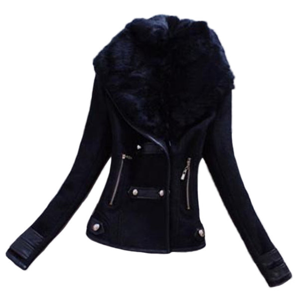 2017 Winter Jacket Women High Quality Short Coat Jackets With Fur Collar Full Sleeve Slim Female Outwear