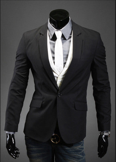 Casual Slim Stylish fit One Button Suit men Blazer Coat Jackets men garment