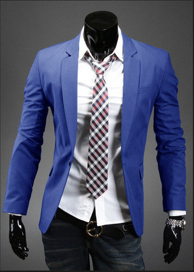 Casual Slim Stylish fit One Button Suit men Blazer Coat Jackets men garment