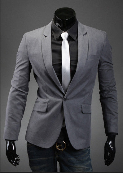 Casual Slim Stylish fit One Button Suit men Blazer Coat Jackets men garment