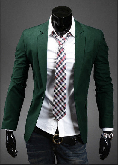 Casual Slim Stylish fit One Button Suit men Blazer Coat Jackets men garment