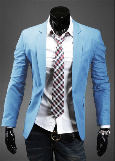 Casual Slim Stylish fit One Button Suit men Blazer Coat Jackets men garment