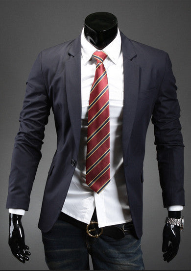 Casual Slim Stylish fit One Button Suit men Blazer Coat Jackets men garment