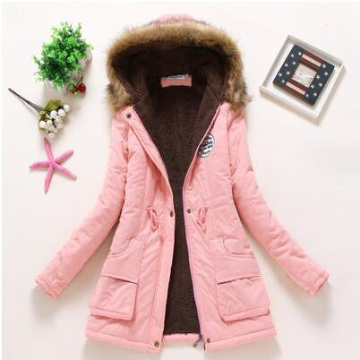 new winter military coats women cotton wadded hooded jacket medium-long casual parka thickness plus size XXXL quilt snow outwear