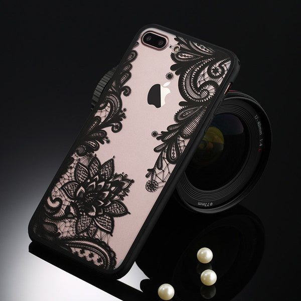 Sexy Retro Floral Phone Case For Apple iPhone 7 6 6s 5 5s SE Plus Lace Flower Hard PC+TPU Cases Back Cover Capa For iPhone7Plus