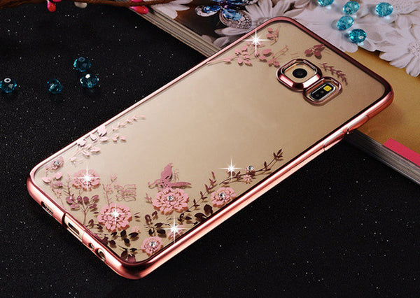 Rhinestones Soft TPU Plating Cases For Samsung Galaxy A3 A5 2016 Case A7 Samsung Galaxy J1 J5 S7 edge Cases Galaxy J3 S3 S5 Case