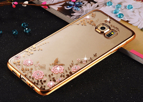 Rhinestones Soft TPU Plating Cases For Samsung Galaxy A3 A5 2016 Case A7 Samsung Galaxy J1 J5 S7 edge Cases Galaxy J3 S3 S5 Case