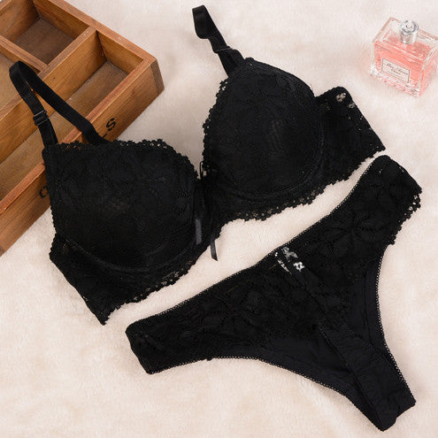 [Cheap]New 2017 Lace Embroidery Bra Set Women Plus Size Push Up Underwear Set Bra and Panty Set 32 34 36 38 ABC Cup For Female