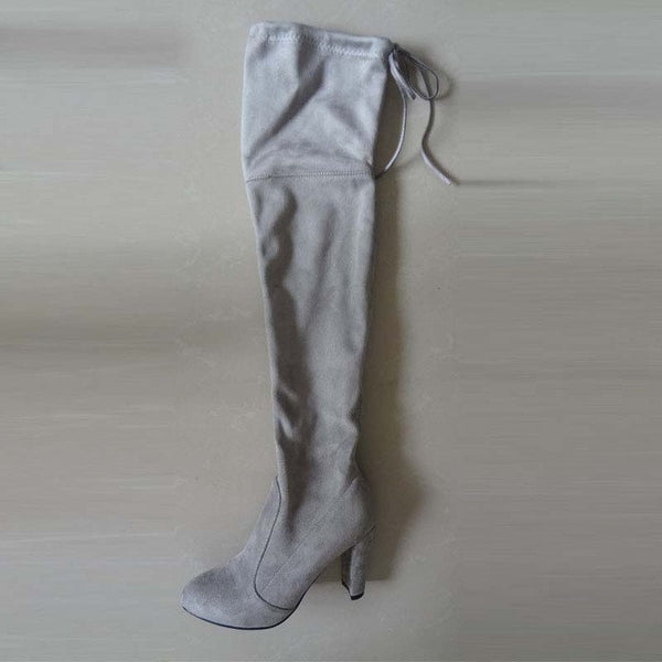 Faux Suede Slim Boots Sexy over the knee high women snow boots women's fashion winter thigh high boots shoes woman #Y1159855F