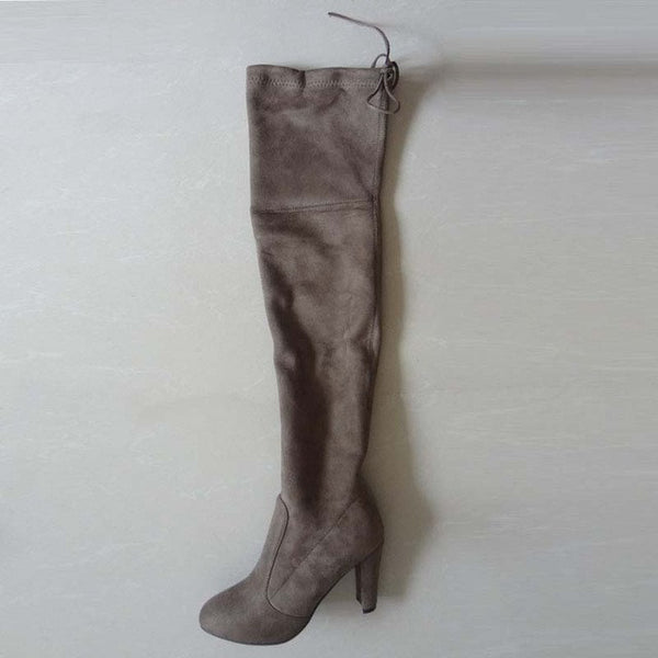 Faux Suede Slim Boots Sexy over the knee high women snow boots women's fashion winter thigh high boots shoes woman #Y1159855F