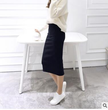 2017 spring Autumn And Winter package hip skirt slit skirts women step skirt stretch Slim thin female waist skirts Long skirts
