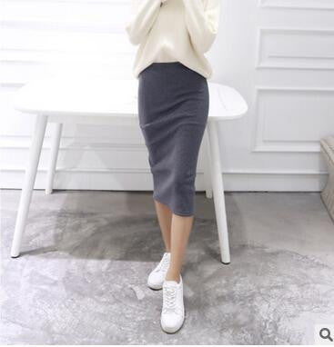 2017 spring Autumn And Winter package hip skirt slit skirts women step skirt stretch Slim thin female waist skirts Long skirts