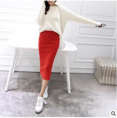 2017 spring Autumn And Winter package hip skirt slit skirts women step skirt stretch Slim thin female waist skirts Long skirts