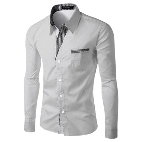 Brand New Mens Formal Business Shirts Casual Slim Long Sleeve Dresse Shirts Camisa Masculina Casual Shirts Asian Size M-4XL 8012