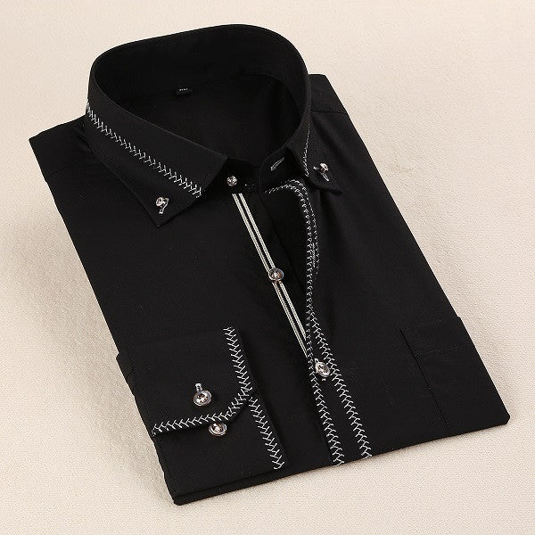 French Mens Shirts Long Sleeve Male Tuxedo Shirt Cotton Mens Dress Shirts Slim Fit White Black Wedding Shirt Men Chemise Homme