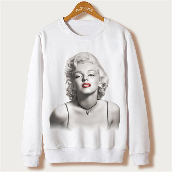 White 2017 Harajuku Design Sweatshirts Ariana Grande Print Hoodies Femme O-neck Character Sudaderas Mujer Pullovers Plus Size