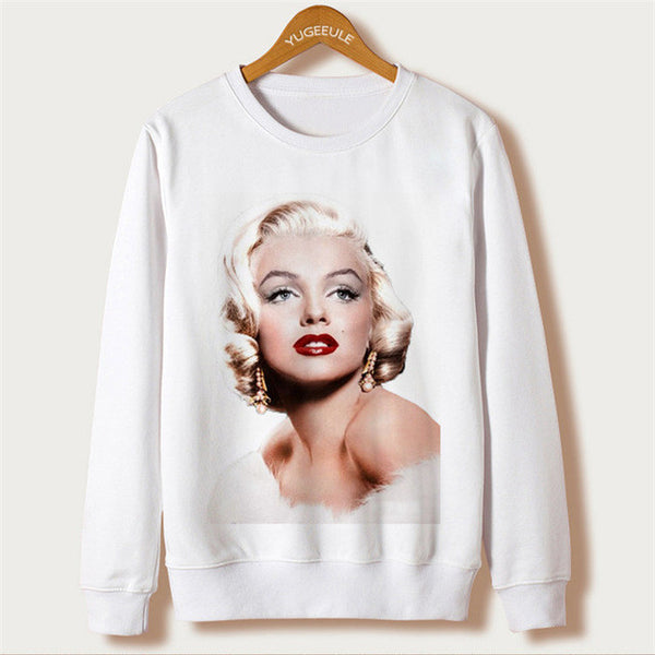 White 2017 Harajuku Design Sweatshirts Ariana Grande Print Hoodies Femme O-neck Character Sudaderas Mujer Pullovers Plus Size