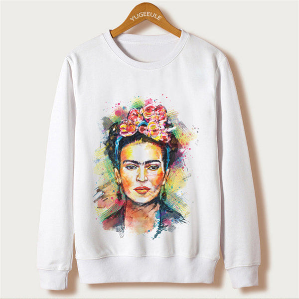 White 2017 Harajuku Design Sweatshirts Ariana Grande Print Hoodies Femme O-neck Character Sudaderas Mujer Pullovers Plus Size
