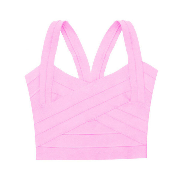 Bqueen 2017 New Sexy Elastic Spaghetti Strap Bandage Tank Top Women Crops Tops For Summer Stretch V-Neck Tight Lady's Camis Vest