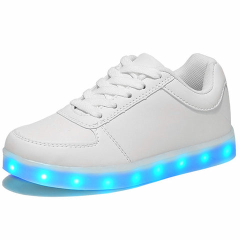 QOUJEILY Men LED Light Shoes for Adults USB Charging LED Light UP Chaussures Male Lumineuse Casual Flats Shoes