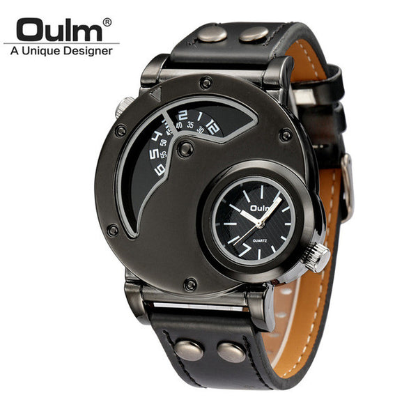 Oulm Watch Man Quartz Watches Top Brand Luxury Leather