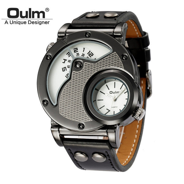 Oulm Watch Man Quartz Watches Top Brand Luxury Leather