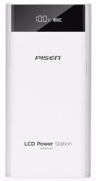 PISEN 18650 Power Bank 20000mah LCD External Battery Portable Mobile Fast Charger Dual USB Powerbank for iPhone 6 Samsung Tablet