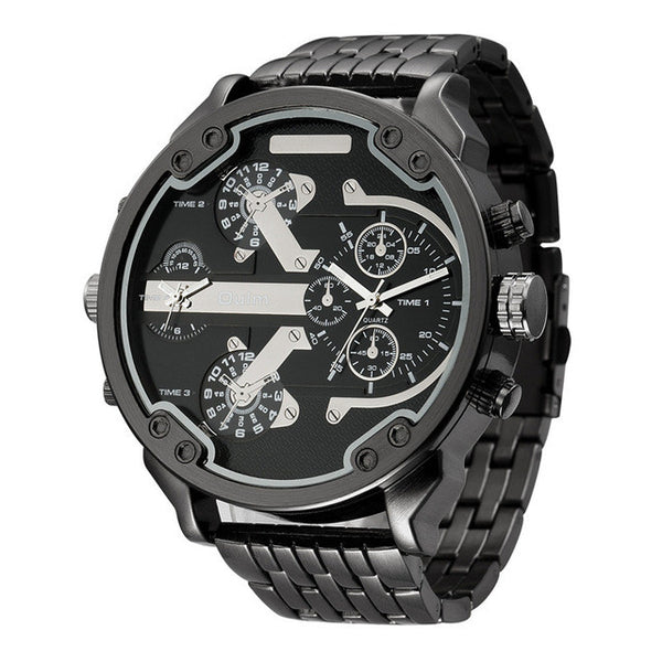 Oulm Men Dual-movt Big Dial Japan Luxury Military Watches Men