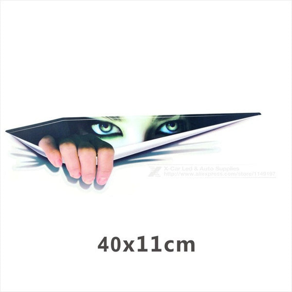 43X11cm Lifelike 3D Eyes Peeking Monster Waterproof Fashion Car Sticker Car Styling For All Cars Chevrolet Cruze Ford Focus