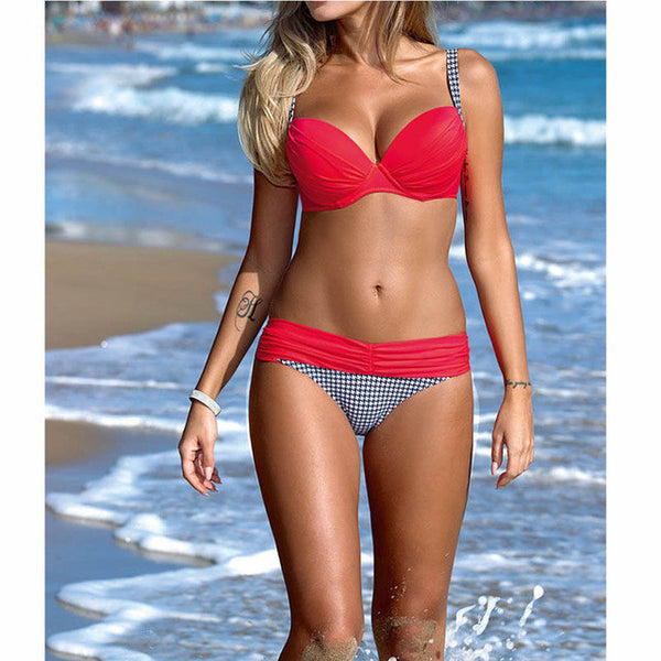 Two-piece Sexy Women Bandage Bikini Set Push-up Padded Bra Swimsuit Bathing Suit Swimwear