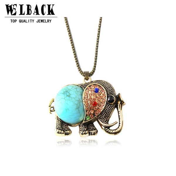 Elephant Gem Rhinestone Necklace