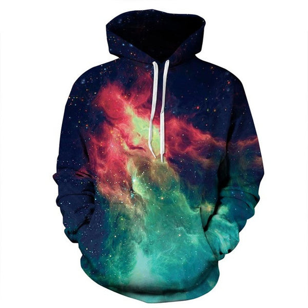 Mr.1991INC Space Galaxy 3d Sweatshirts Men/Women Hoodies With Hat Print Stars Nebula Autumn Winter Loose Thin Hooded Hoody Tops