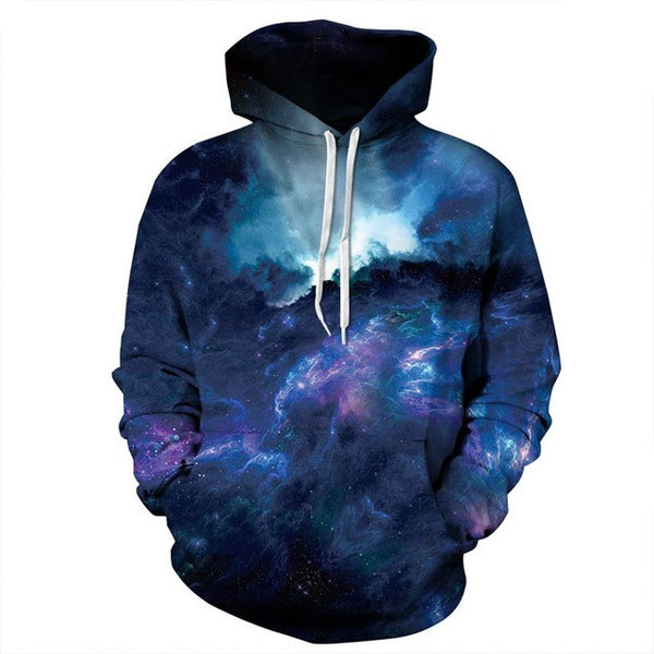 Mr.1991INC Space Galaxy 3d Sweatshirts Men/Women Hoodies With Hat Print Stars Nebula Autumn Winter Loose Thin Hooded Hoody Tops