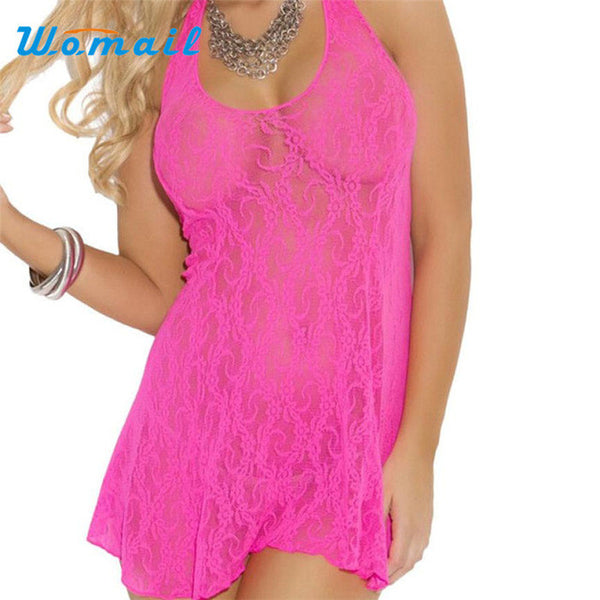 Womail New! vestido Sexy  Women s Lace Halter Mini Dress Dress  robe   100% brand new high quality
