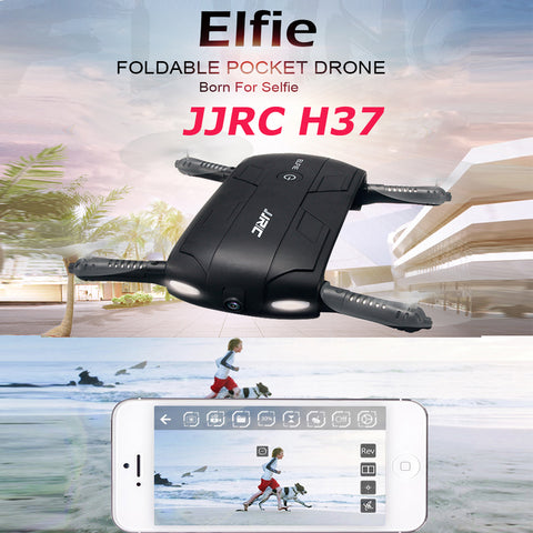 Elfie foldable Mini Selfie Drone JJRC H37 W/ Camera Altitude Hold FPV Quadcopter WIFI phone Control RC Helicopter Drone