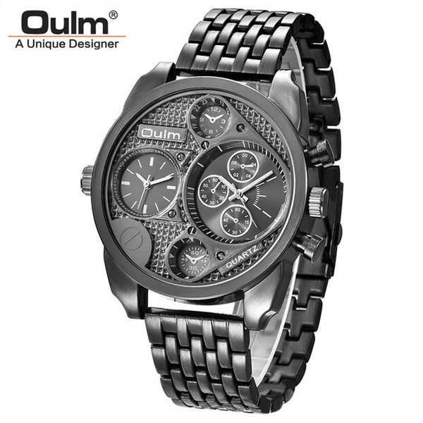 Oulm Luxury Brand Men Full Steel Watch Golden