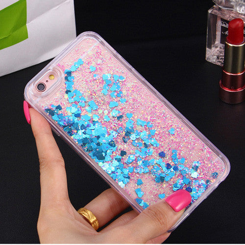 Love Heart Stars Glitter Stars Dynamic Liquid Quicksand Soft TPU Phone Back Cover Case For iPhone 5 5S SE 6 6S Plus 7 7 Plus